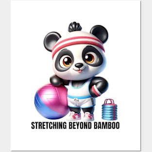 Panda Fitness Fun - Stretching Beyond Bamboo Active Wear Posters and Art